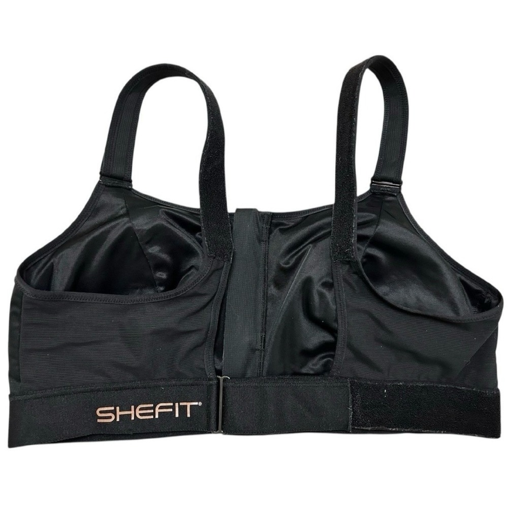 SheFit Ultimate High Impact Sports Bra 2Luxe 2XL Black Adjustable Front Zip - Picture 6 of 13